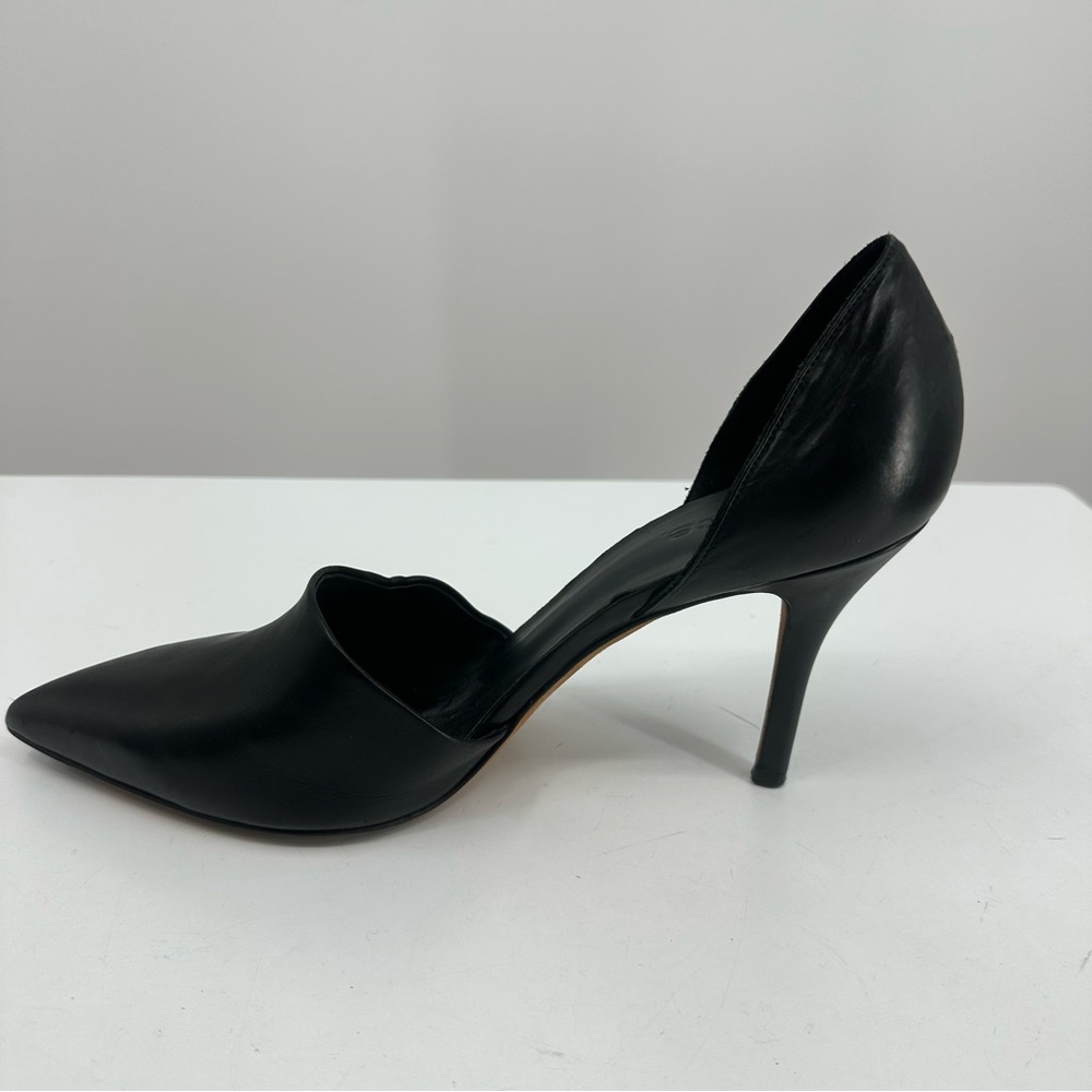 Vince Claire d'Orsay Pump Black Leather Womens 11 Pointed Toe 3.5" Heel - Picture 7 of 11
